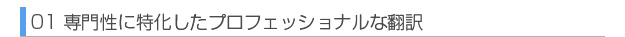 専門性に特化したプロフェッショナルな翻訳